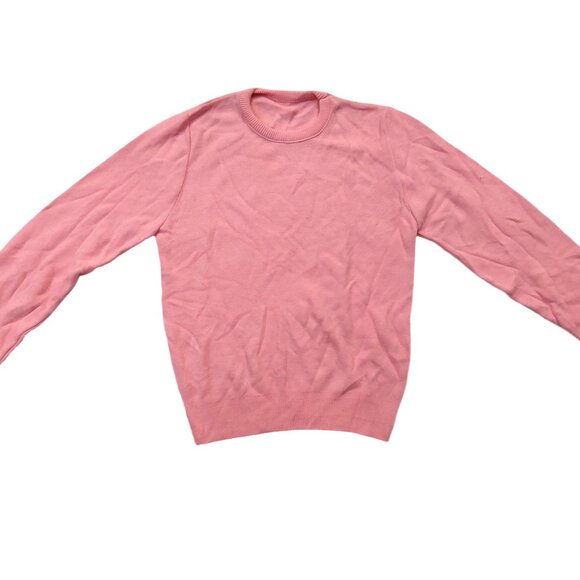 Vintage 1940s-1950s Light Pink Long Sleeve Knit Crewneck Sweater - Picture 3 of 12